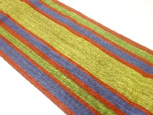 手織り真綿紬縞織出し名古屋帯